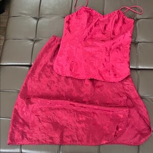 Deena Elegant Red Camisole Top and Bottom